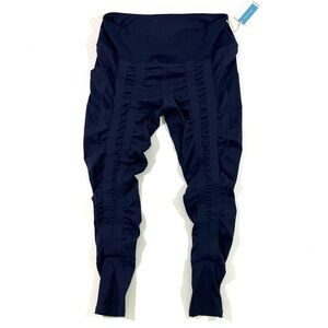 New SweetFlexx Reseitance Leggings Navy Blue Side Pockets
